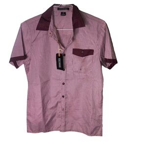 Ego mania NWT New button down pocket collared short sleeve Sm shirt